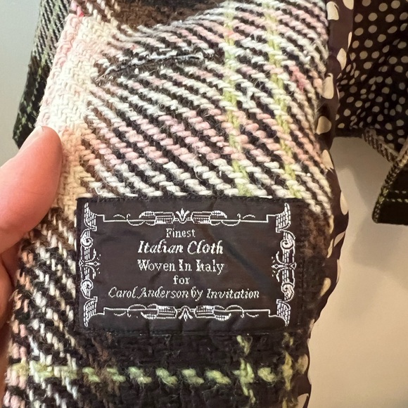 CAbi 3/4 sleeve brown, cream, pink and green jacket size 16 - Picture 6 of 7